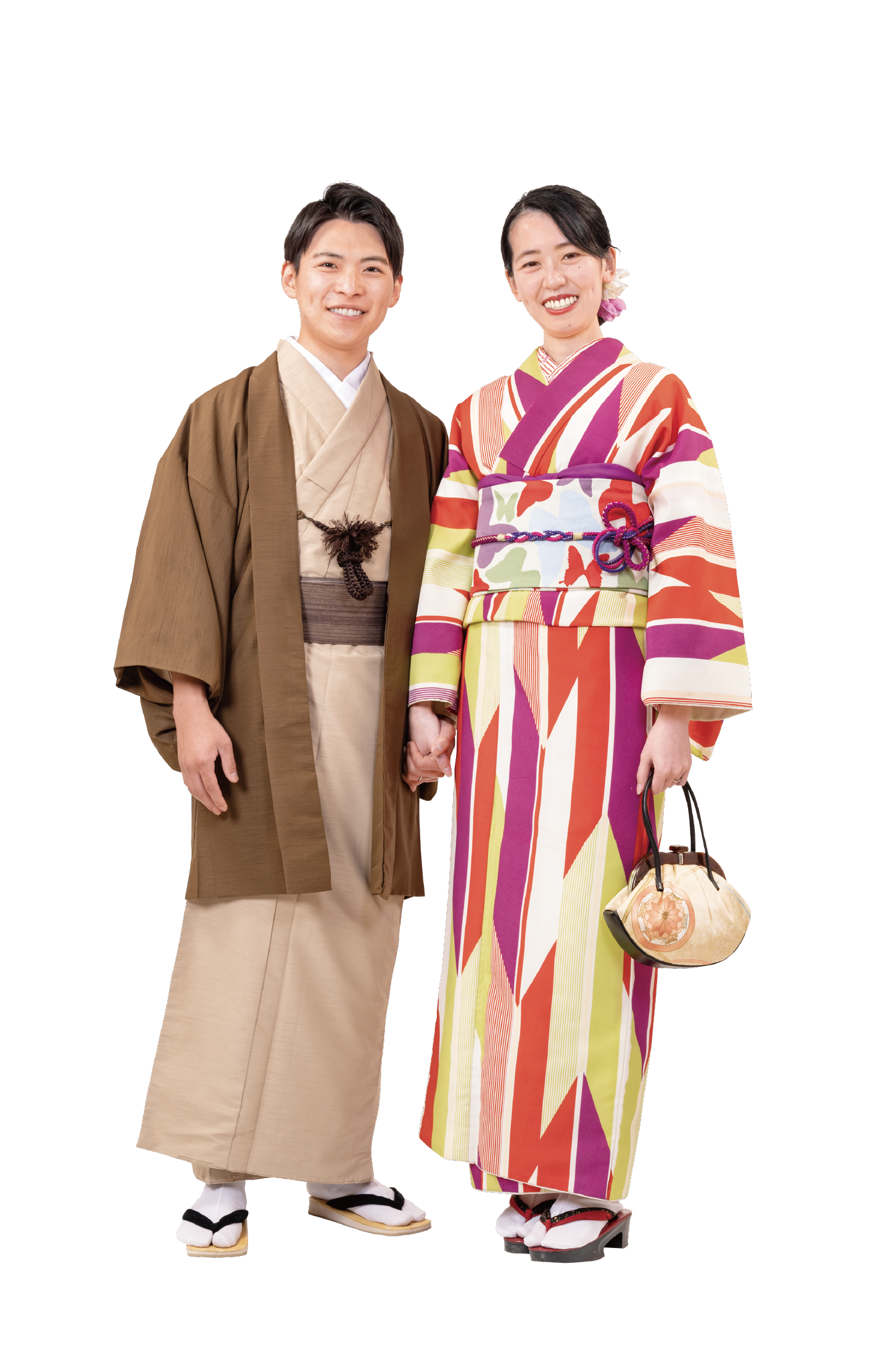 着物を着た男女